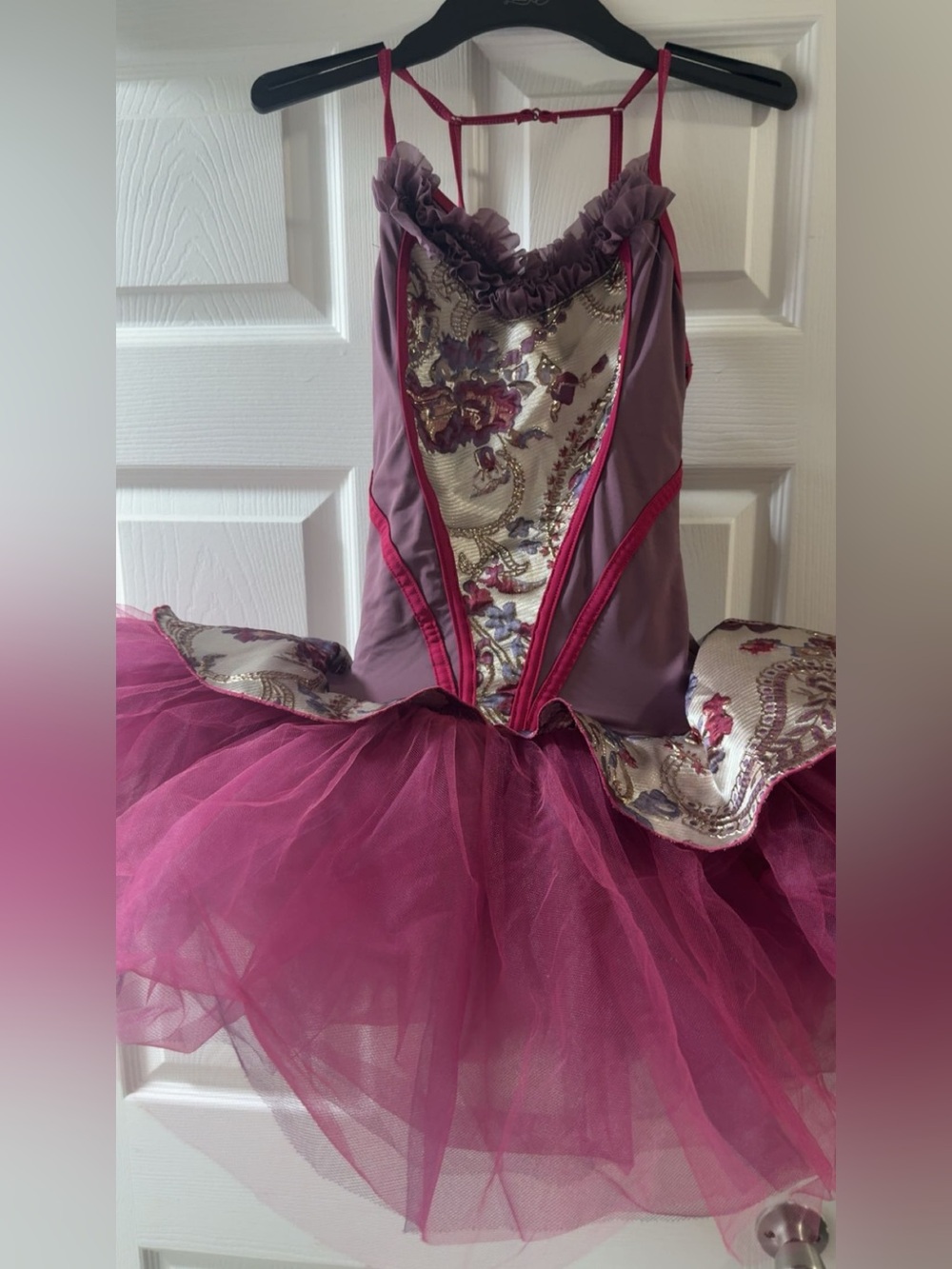 Revolution Plum and Gold Floral Tutu Dance Costume